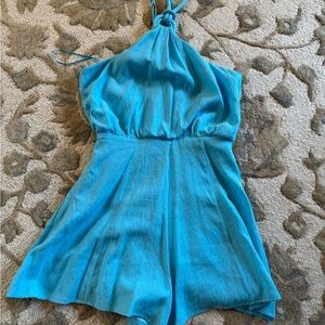 Blue Halter Top Romper